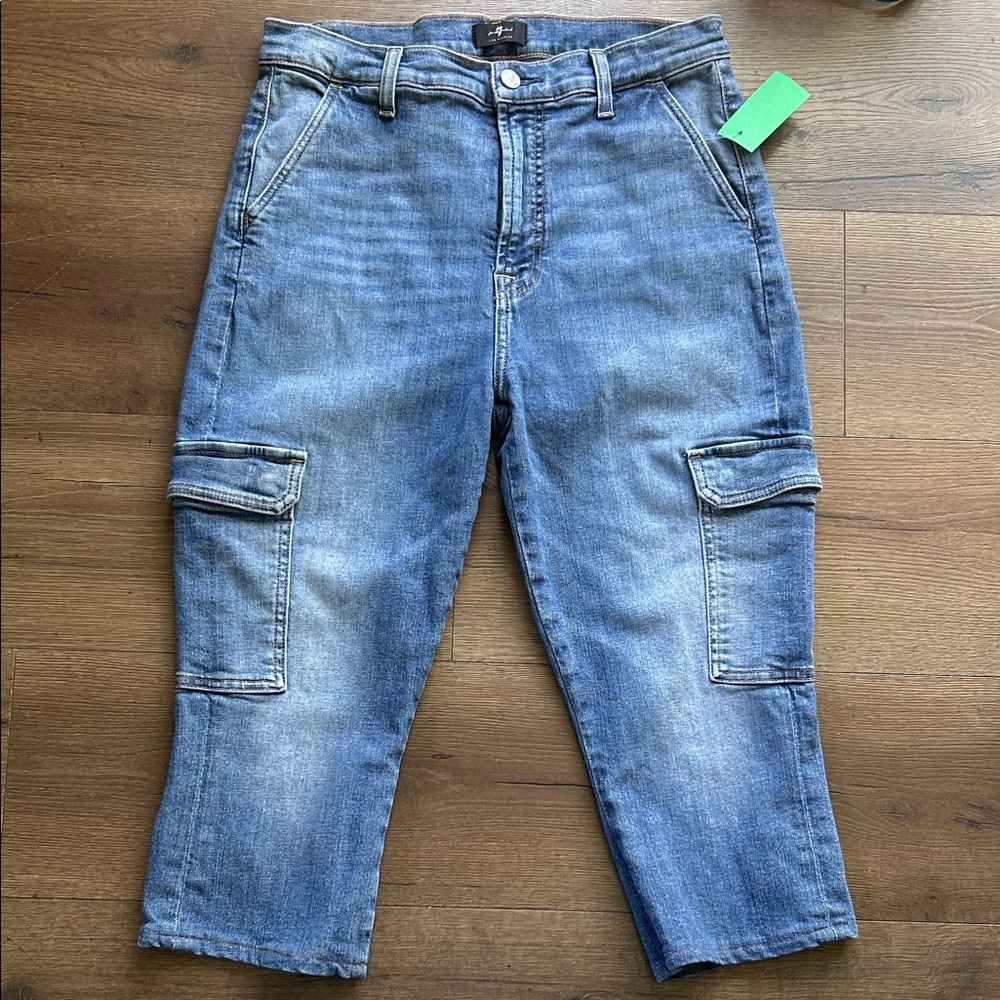 7 For All Mankind Men's Light Blue Cargo Jeans !! Size 31